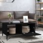 vidaXL Mesa de centro madera contrachapada negro 90x50x40 cm