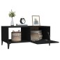 vidaXL Mesa de centro madera contrachapada negro 90x50x40 cm