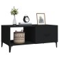 vidaXL Mesa de centro madera contrachapada negro 90x50x40 cm