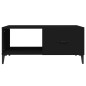 vidaXL Mesa de centro madera contrachapada negro 90x50x40 cm
