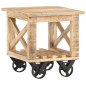 vidaXL Mesa auxiliar con ruedas madera de mango rugosa 40x40x42 cm vidaXL Mesa auxiliar con ruedas madera de mango rugosa 40x40x42 cm