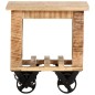 vidaXL Mesa auxiliar con ruedas madera de mango rugosa 40x40x42 cm vidaXL Mesa auxiliar con ruedas madera de mango rugosa 40x40x42 cm