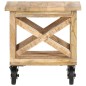 vidaXL Mesa auxiliar con ruedas madera de mango rugosa 40x40x42 cm vidaXL Mesa auxiliar con ruedas madera de mango rugosa 40x40x42 cm