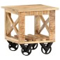 vidaXL Mesa auxiliar con ruedas madera de mango rugosa 40x40x42 cm vidaXL Mesa auxiliar con ruedas madera de mango rugosa 40x40x42 cm