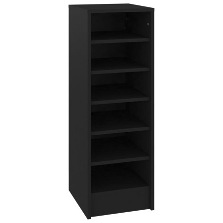 vidaXL Mueble zapatero madera contrachapada negro 31,5x35x90 cm