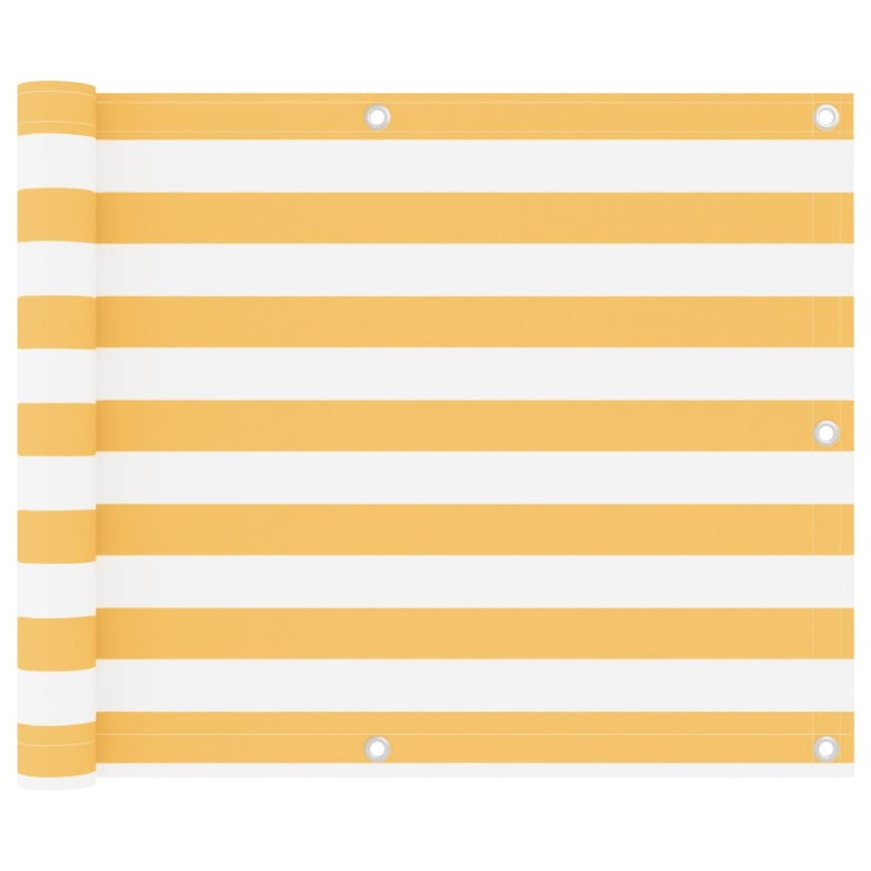 vidaXL Toldo para balcón tela oxford blanco y amarillo 75x400 cm vidaXL Toldo para balcón tela oxford blanco y amarillo 75x400 cm