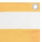 vidaXL Toldo para balcón tela oxford blanco y amarillo 75x400 cm vidaXL Toldo para balcón tela oxford blanco y amarillo 75x400 cm