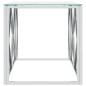 vidaXL Mesa de centro acero inoxidable y vidrio 110x45x45 cm vidaXL Mesa de centro acero inoxidable y vidrio 110x45x45 cm