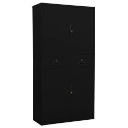 vidaXL Armario de oficina de acero negro 90x40x180 cm