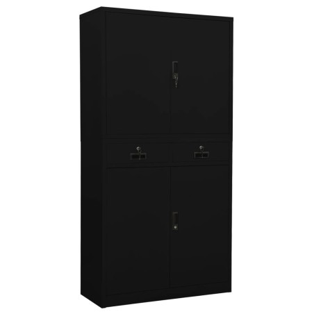 vidaXL Armario de oficina de acero negro 90x40x180 cm