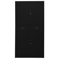 vidaXL Armario de oficina de acero negro 90x40x180 cm