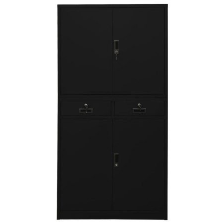 vidaXL Armario de oficina de acero negro 90x40x180 cm