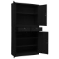 vidaXL Armario de oficina de acero negro 90x40x180 cm