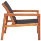 vidaXL Silla de jardín de madera maciza de eucalipto y textilene negro vidaXL Silla de jardín de madera maciza de eucalipto y textilene negro