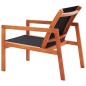 vidaXL Silla de jardín de madera maciza de eucalipto y textilene negro vidaXL Silla de jardín de madera maciza de eucalipto y textilene negro