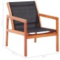 vidaXL Silla de jardín de madera maciza de eucalipto y textilene negro vidaXL Silla de jardín de madera maciza de eucalipto y textilene negro