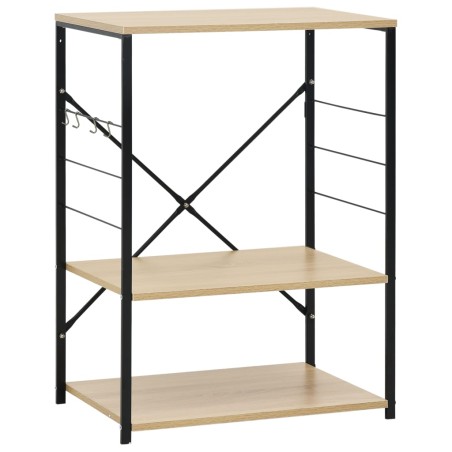 vidaXL Armario microondas madera ingeniería negro roble 60x39,6x79,5cm