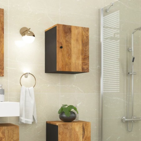 vidaXL Armario de baño de pared madera maciza de mango 38x33x48 cm