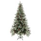 vidaXL Árbol de Navidad con piñas verde y blanco PVC y PE 225 cm vidaXL Árbol de Navidad con piñas verde y blanco PVC y PE 225 cm