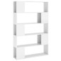 vidaXL Librería separador madera de ingeniería blanco brillo