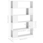 vidaXL Librería separador madera de ingeniería blanco brillo