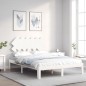 vidaXL Estructura de cama con cabecero madera maciza blanco 120x200 cm vidaXL Estructura de cama con cabecero madera maciza blanco 120x200 cm
