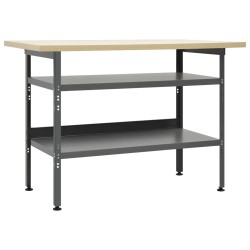 vidaXL Banco de trabajo de acero gris 120x60x85 cm