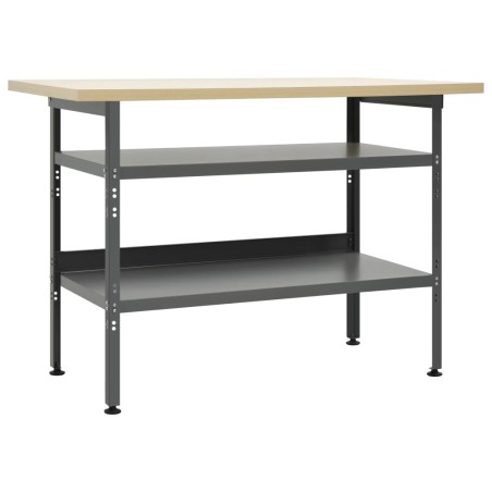 vidaXL Banco de trabajo de acero gris 120x60x85 cm