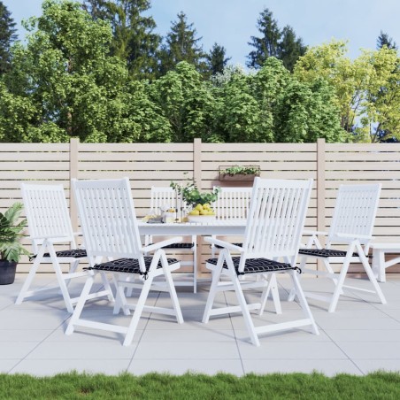 vidaXL Cojines de silla de jardín 6 uds tela a cuadros negro 50x50x3cm