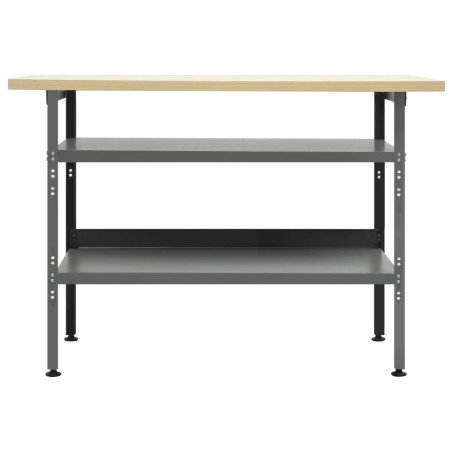 vidaXL Banco de trabajo de acero gris 120x60x85 cm