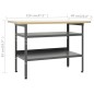 vidaXL Banco de trabajo de acero gris 120x60x85 cm