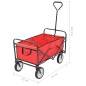 vidaXL Carrito de mano plegable de acero color rojo vidaXL Carrito de mano plegable de acero color rojo