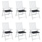 vidaXL Cojines de silla de jardín 6 uds tela a cuadros negro 50x50x3cm vidaXL Cojines de silla de jardín 6 uds tela a cuadros negro 50x50x3cm