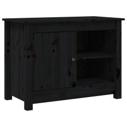 vidaXL Mueble de TV de madera maciza de pino negro 70x36,5x52 cm