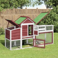 vidaXL Gallinero madera maciza de pino color moca 186,5x58,5x113 cm