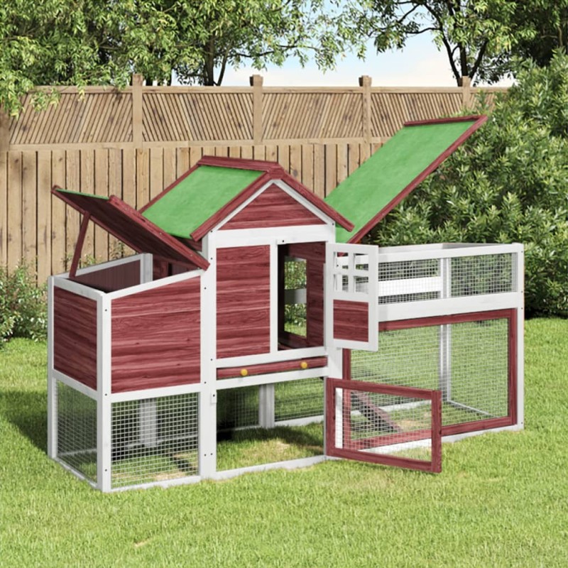 vidaXL Gallinero madera maciza de pino color moca 186,5x58,5x113 cm vidaXL Gallinero madera maciza de pino color moca 186,5x58,5x113 cm
