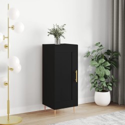 vidaXL Aparador de madera contrachapada negro 34,5x34x90 cm