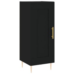vidaXL Aparador de madera contrachapada negro 34,5x34x90 cm