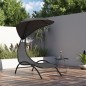 vidaXL Tumbona con toldo acero y tela gris oscuro 167x80x195 cm vidaXL Tumbona con toldo acero y tela gris oscuro 167x80x195 cm