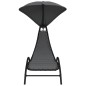 vidaXL Tumbona con toldo acero y tela gris oscuro 167x80x195 cm vidaXL Tumbona con toldo acero y tela gris oscuro 167x80x195 cm