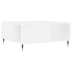 vidaXL Mesa de centro madera contrachapada blanco 80x80x36,5 cm