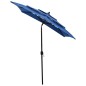 vidaXL Sombrilla de 3 niveles con poste de aluminio azul 2x2 m vidaXL Sombrilla de 3 niveles con poste de aluminio azul 2x2 m