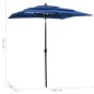 vidaXL Sombrilla de 3 niveles con poste de aluminio azul 2x2 m vidaXL Sombrilla de 3 niveles con poste de aluminio azul 2x2 m