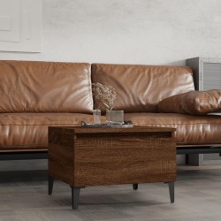 vidaXL Mesa auxiliar madera contrachapada roble marrón 50x46x35 cm