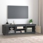 vidaXL Mueble de TV de madera maciza de pino gris 140x35x40 cm vidaXL Mueble de TV de madera maciza de pino gris 140x35x40 cm