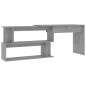 vidaXL Escritorio de esquina contrachapada gris hormigón 200x50x76 cm vidaXL Escritorio de esquina contrachapada gris hormigón 200x50x76 cm