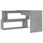 vidaXL Escritorio de esquina contrachapada gris hormigón 200x50x76 cm vidaXL Escritorio de esquina contrachapada gris hormigón 200x50x76 cm