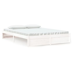 vidaXL Estructura de cama de madera maciza blanco 160x200 cm