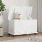 vidaXL Baúl almacenaje ruedas ALTA madera maciza blanco 73x39,5x44 cm