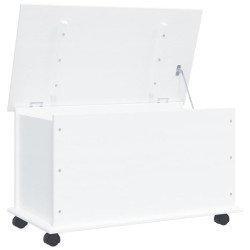 vidaXL Baúl almacenaje ruedas ALTA madera maciza blanco 73x39,5x44 cm